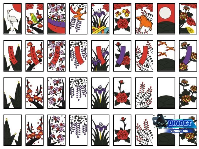 Hanafuda hay Hanakaruta gồm tổng cộng 48 lá bài